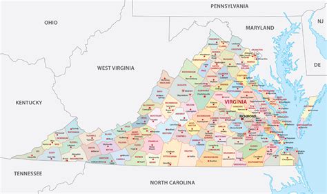 Virginia Counties Map | Mappr