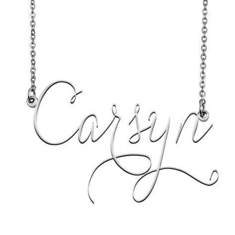 Carsyn Name Necklace Custom Personalized Name Plate Jewelry For