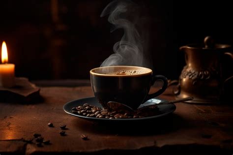 Premium Ai Image Steaming Cup Of Coffee