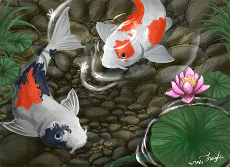 Koi Fish Pond By Shinju Tsukuda On Deviantart