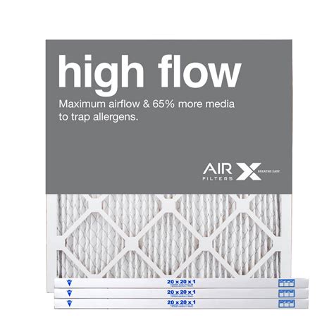 Airx Filters High Flow 20x20x1 Air Filter Merv 11 Ac Furnace Pleated