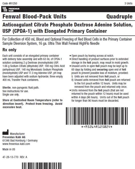 Dailymed Cpda 1 Anticoagulant Citrate Phosphate Dextrose Adenine Solution