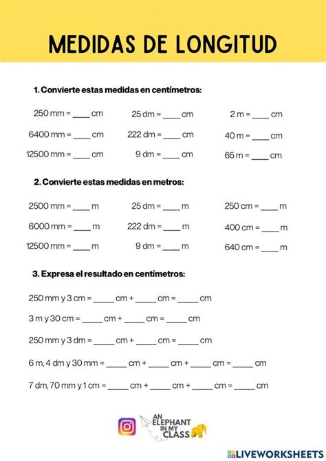 Medidas De Longitud Online Exercise For Tercero De Primaria In