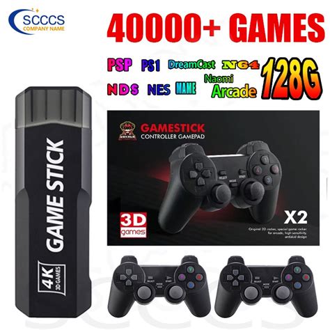 Game Stick Video game Retro Portátil 128GB 4k 02 Joystick Sem Fio