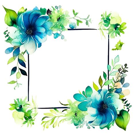 Premium AI Image Elegant Floral With Soft Flowers Watercolor Blue