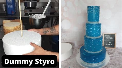 How To Stack Tier Cake With Dummy Cake Styrofoam Base 4 Tier Wedding