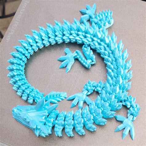3d Print Of Articulated Ice Dragon Print In Place Flexi Dragon