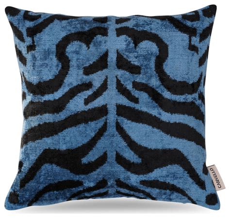 Canvello Luxury Blue Tiger Print Pillow For Couch X Inch