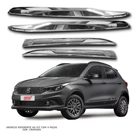 Kit 4 Friso Lateral Cromado Fiat Argo Trekking 2018 Mopar