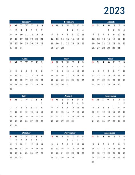 Printable Calendar 2023 | Free Printable Calendar 2025