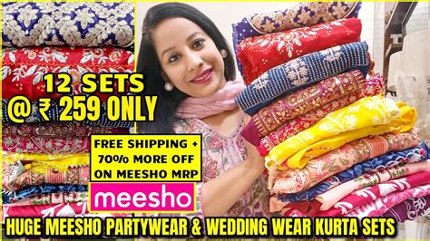 Meesho Haul Starting Rs 69 Meesho Wedding Kurti Kurta Dupatta Set