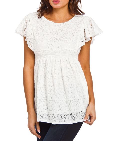 Style Ny White Crochet Empire Waist Top Zulily Empire Waist Tops