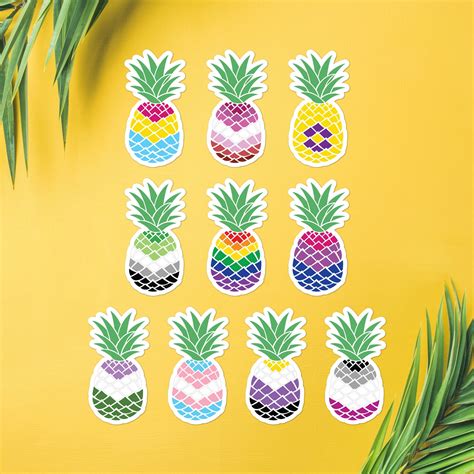 Pride Pineapple Stickers LGBTQ Gay Bisexual Trans Etsy
