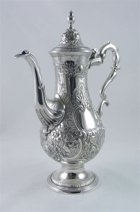 Georgian Silver Newcastle Coffee Pot 542102 Uk