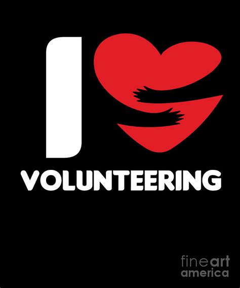 I Love Volunteering Heart Volunteer Volunteers Rescue T Digital Art