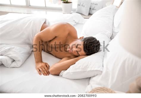 Handsome Naked Man Sleeping Bed Stock Photo Shutterstock
