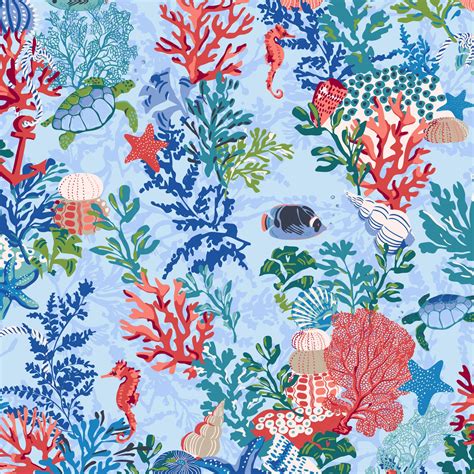 Ocean Themed Tablet Wallpaper with Marine Life