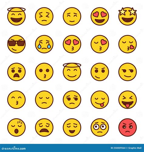 Iconos De Esquema Rellenos Para Emoticonos Emojis Ilustraci N Del 24440