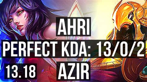 AHRI Vs AZIR MID 13 0 2 3 2M Mastery Legendary 900 Games KR