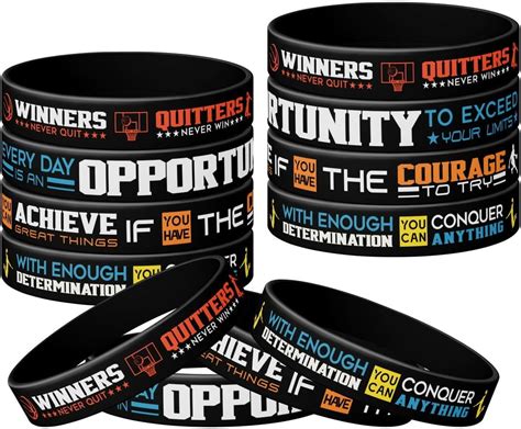 12 Pcs Basketball Team T Wristbands Inspirational