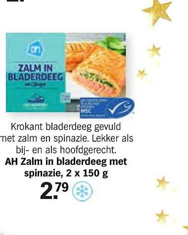 AH Zalm In Bladerdeeg Met Spinazie 2 X 150 G Aanbieding Bij Albert