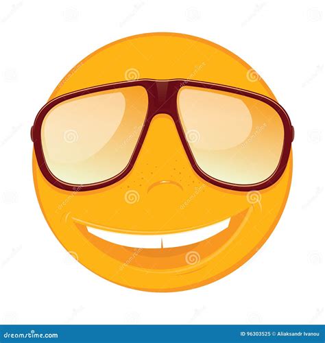 Smiley Damusement Avec Des Lunettes De Soleil Illustration De Vecteur