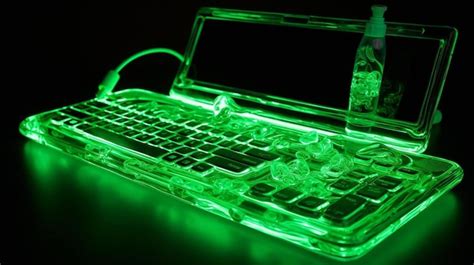 Premium AI Image | A green laptop with a green led light on it