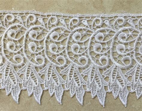 Venise Lace Trim Inch Wide Wide White Color Price Per Etsy