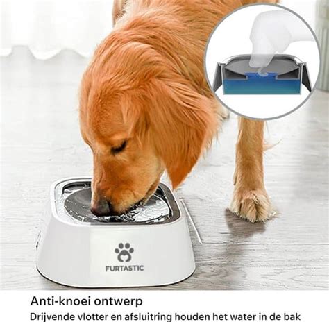 FURTASTIC Anti Knoei Drinkbak Hond 1 5 Liter 22x22x8 Cm Premium