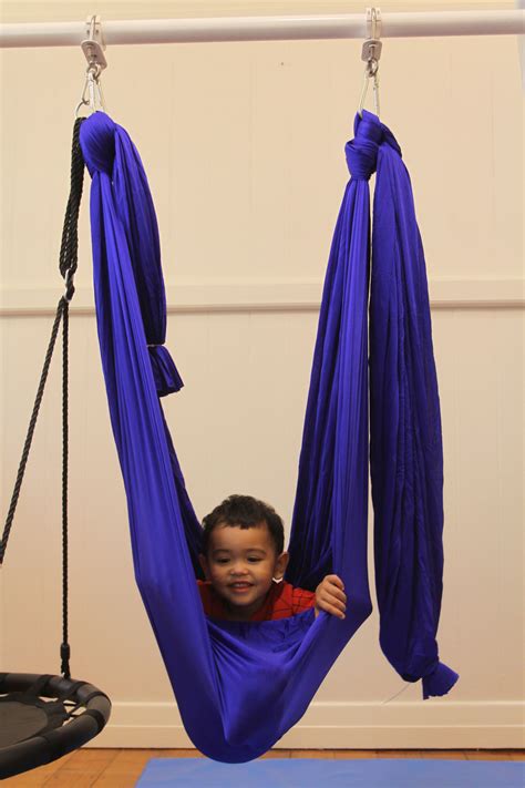 Large Blue Nylon Wrap Therapy Swing 450x250cm Heavenly Hammocks