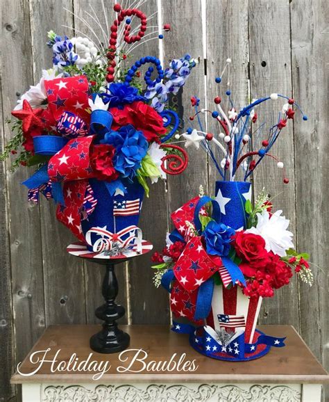 Patriotic Arrangements Red White Blue Centerpieces Patriotic Floral