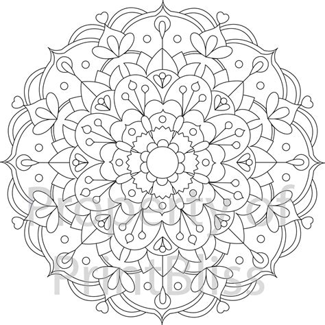 Flower Mandala Printable Coloring Page - Etsy | Mandala printable ...