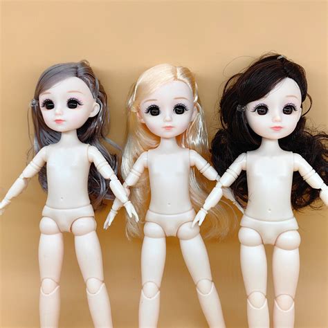 Cm Nude Body Dress Doll With Active Joints Bjd Curly Hair Girl Boy Doll Toy Shopee