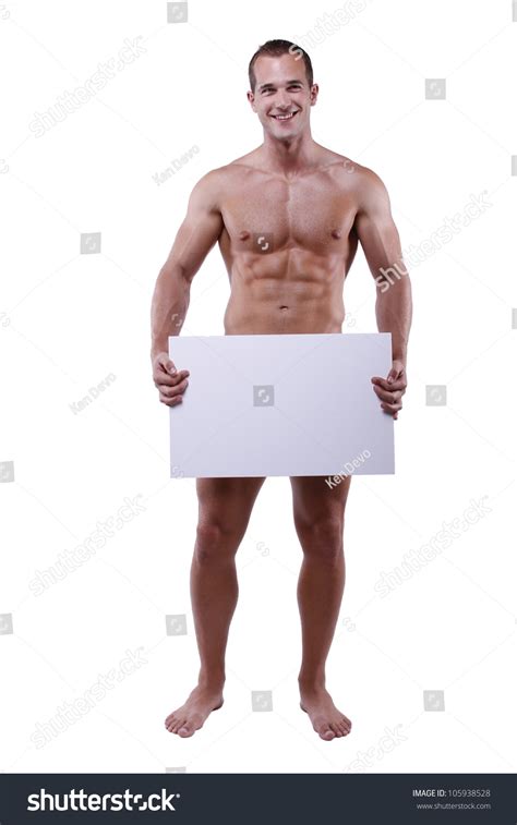 Naked Man White Blank Billboard Stock Photo Edit Now