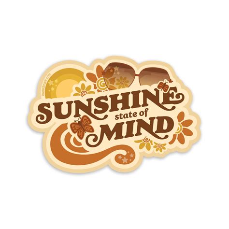 Sunshine State Of Mind Vinyl Sticker By Amanda Weedmark Sunshine