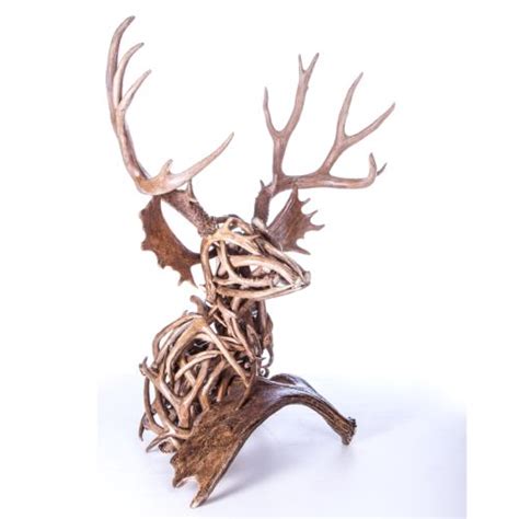 Mule Deer Antler Sculpture Life Sized Bust