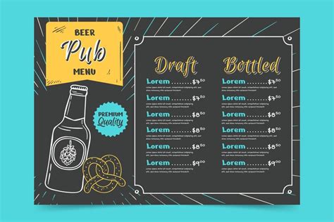 Free Vector Hand Drawn Beer Menu Template