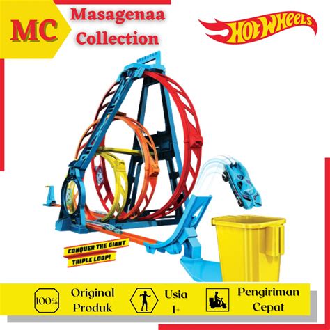 Jual Lintasan Hot Wheels Track Triple Loop Hot Wheels Hotwheels Hotwheel Builder Unlimited