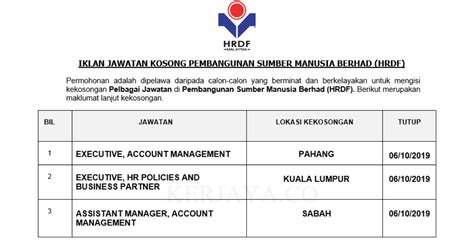 Permohonan Jawatan Kosong Pembangunan Sumber Manusia Berhad Portal