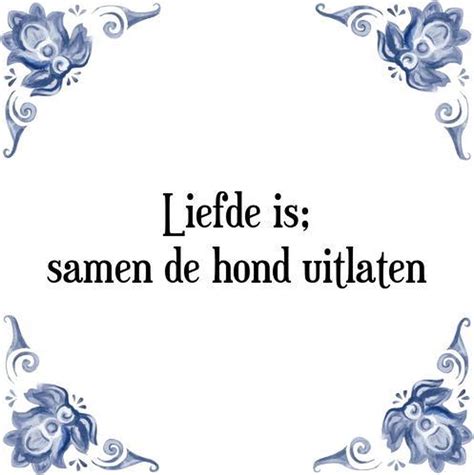 Tegeltje Met Spreuk Tegeltjeswijsheid Liefde Is Samen De Hond