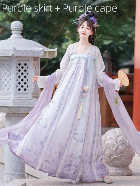 Purple Women Hanfu Gradient Hanfu Dress Handmade Hanfu Dress Modern