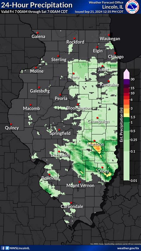 24 Hour Precipitation For Illinois