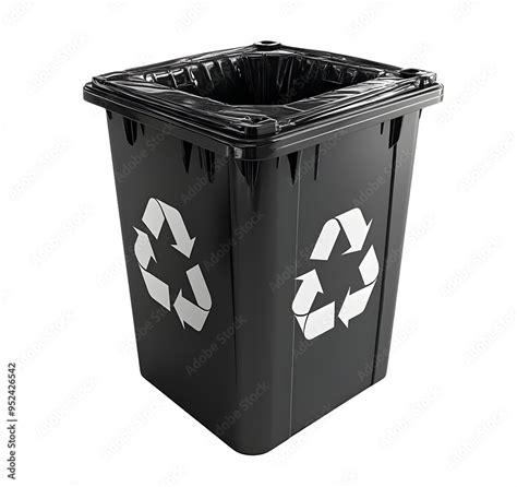 black recycling bin designed  eco friendly waste disposal featuring