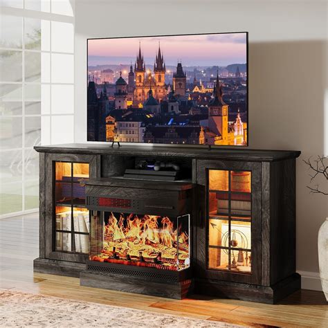 Amazon AMERLIFE Curved Fireplace TV Stand With 26 Electric