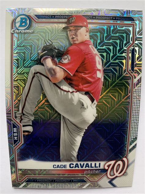 2021 Bowman Chrome Prospects Mega Box Mojo Refractor Cade Cavalli BCP