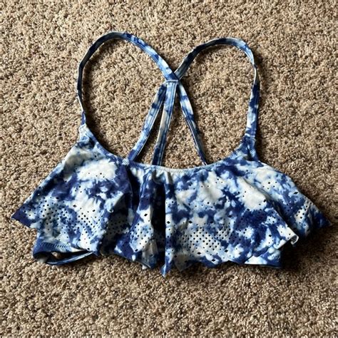 PINK Victoria S Secret Swim Victorias Secret Pink Bikini Top Blue Tie Dye Poshmark