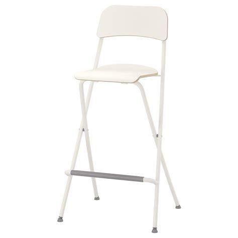 Franklin Bar Stool With Backrest Foldable Whitewhite 74 Cm Ikea