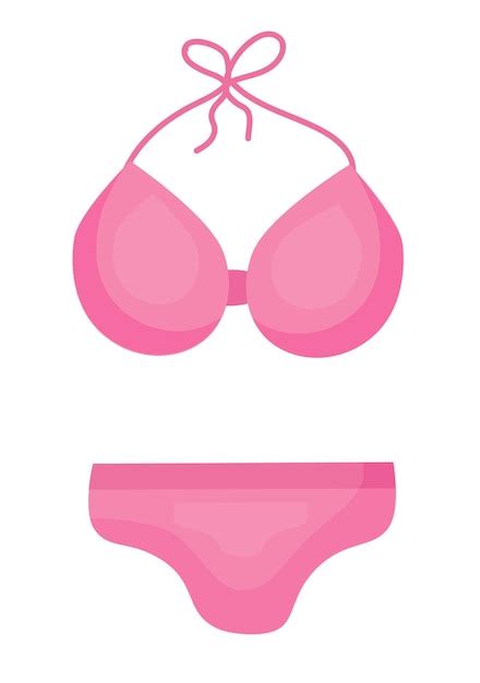 Costume De Bain D été Pour Femmes Bikini Rose Costumes De Bain De Plage Illustration De Dessin