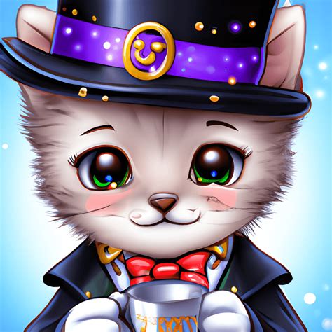 Chibi Kitten Magician Graphic · Creative Fabrica