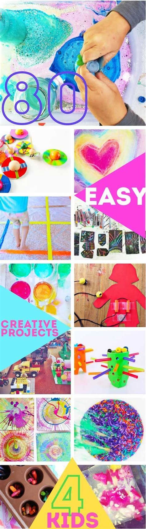 80 Easy Creative Projects for Kids | Arts and crafts for kids, Projects ...